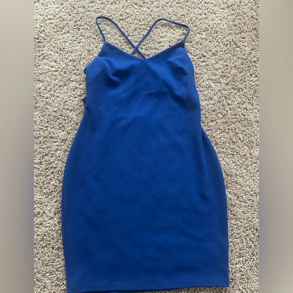 Cute blue mini dress.